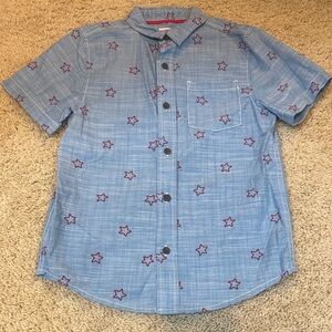 Cat & Jack Boys’ Blue Shirt with Red Star Pattern